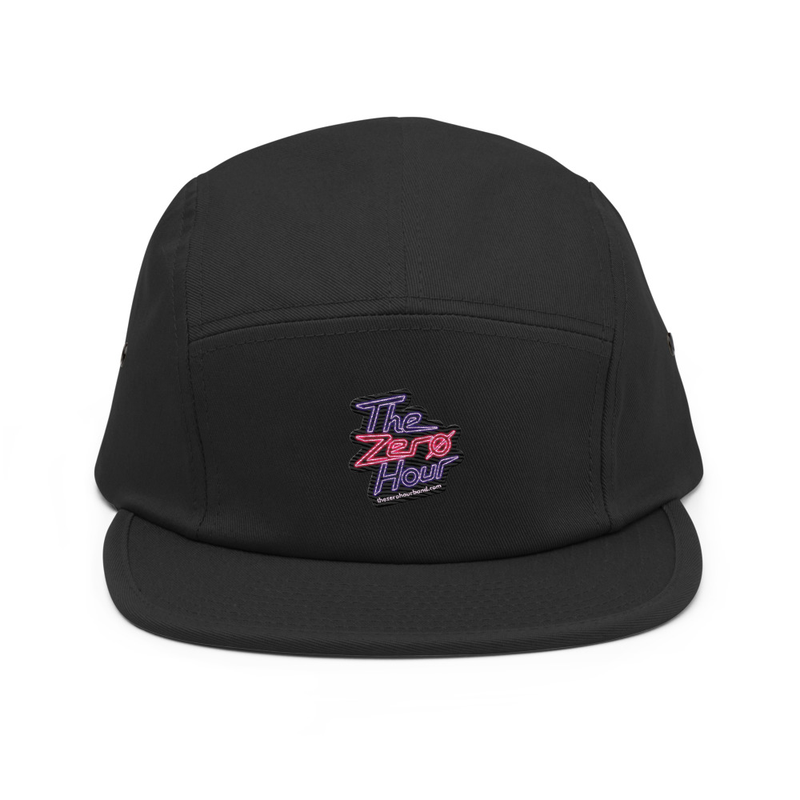 Black Five Panel Cap