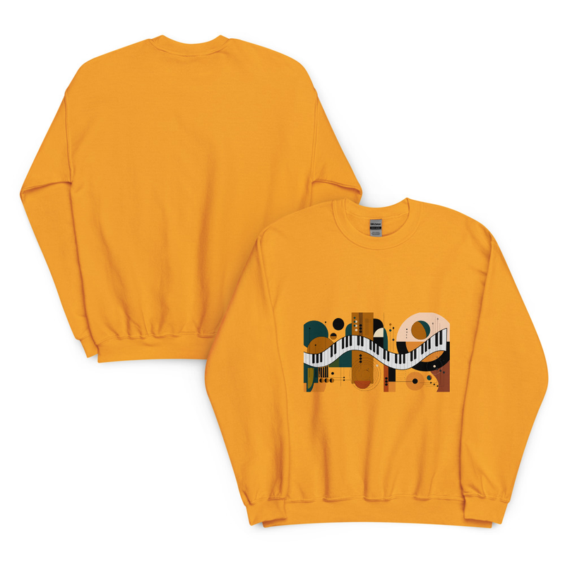 Abstract Piano Unisex Sweatshirt – XL, Gold