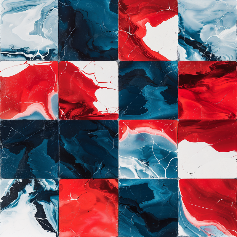 Red White & Blue Geometric Flip-Flops House or Outdoor Slippers