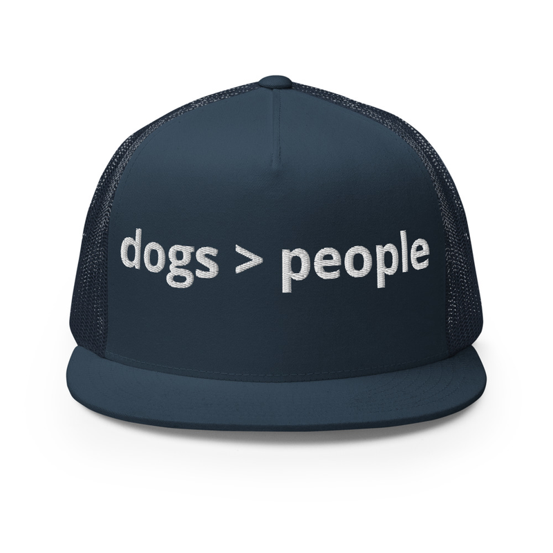 dogs > people Trucker Cap – One size, Navy