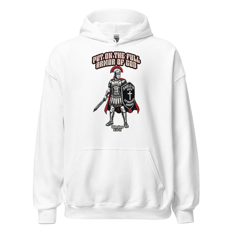 Armor of God Unisex Hoodie – XL, White