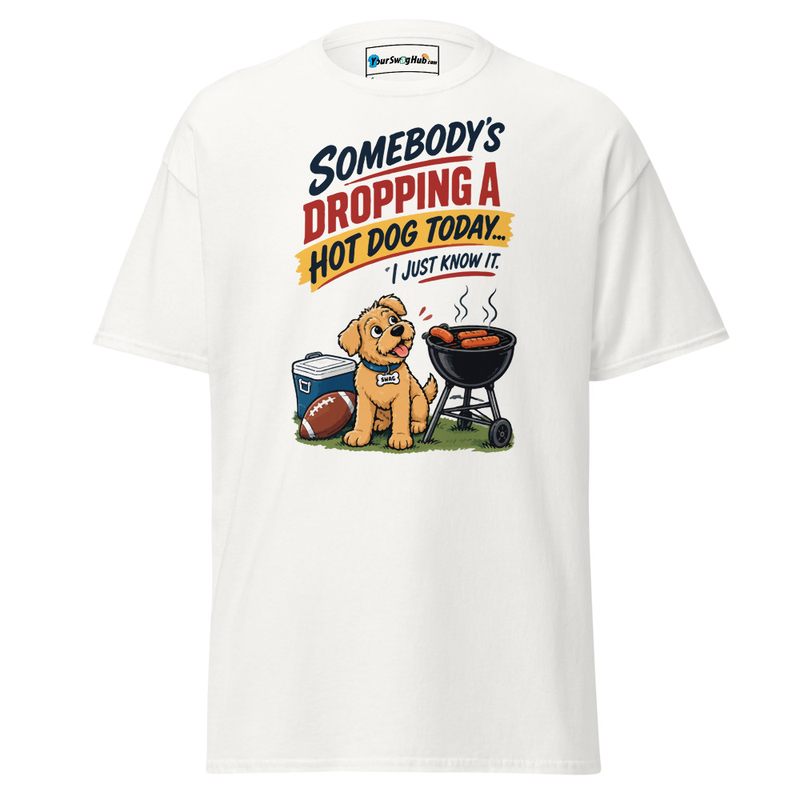 Swag | Somebody's Dropping a Hot Dog Classic Tee – XL, White