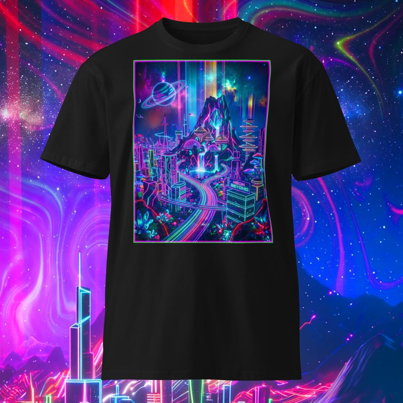 Space Rock Alien Neon City