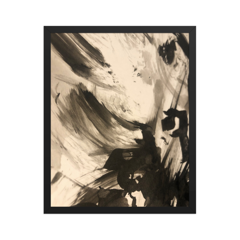 Perceptual Field 0157 – The Shape of a Thought – Framed Print – 16″×20″, Black