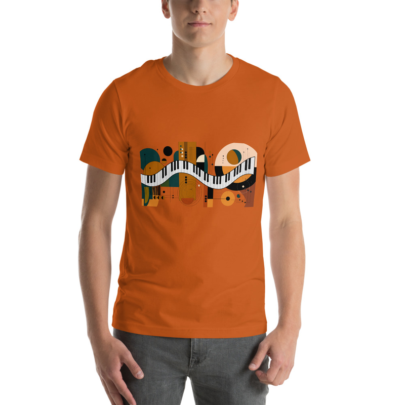 Abstract Piano Keyboard on Unisex T-shirt – Image 7