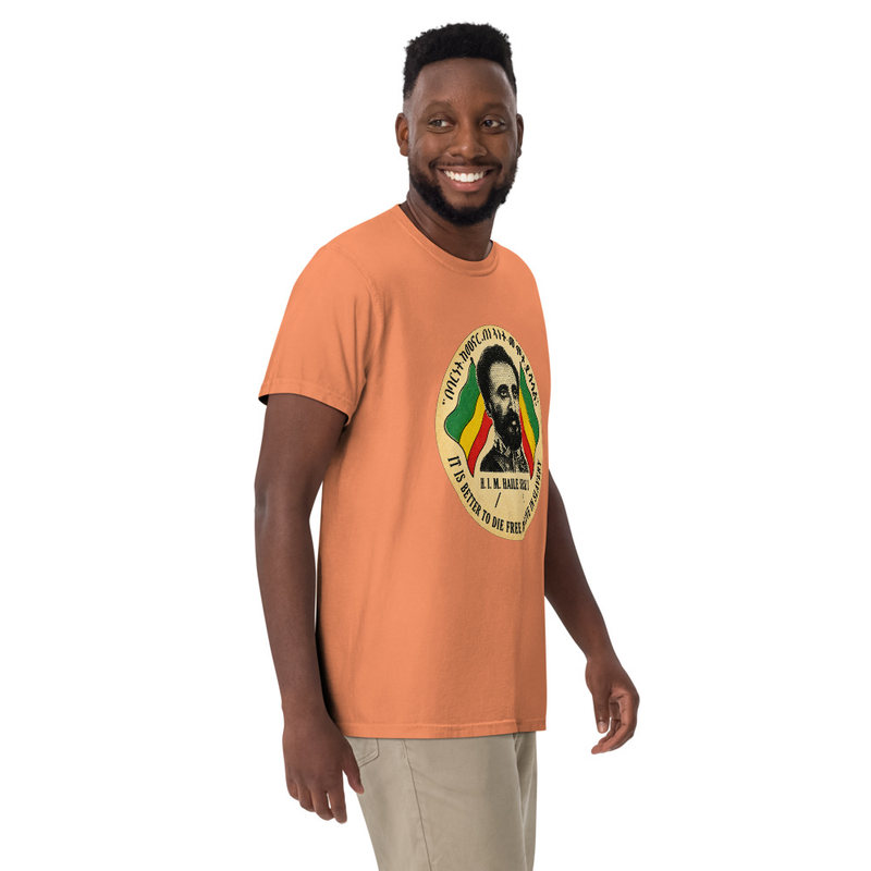 Emperor Selassie I Freedom Unisex garment-dyed heavyweight t-shirt – L, Terracotta