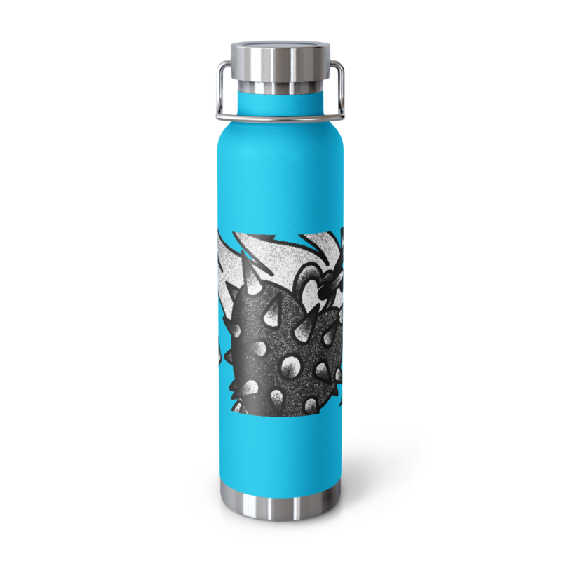 Burned Hearts Flail Copper Vacuum Insulated Bottle - by Collin – 22oz, Pebble Blue