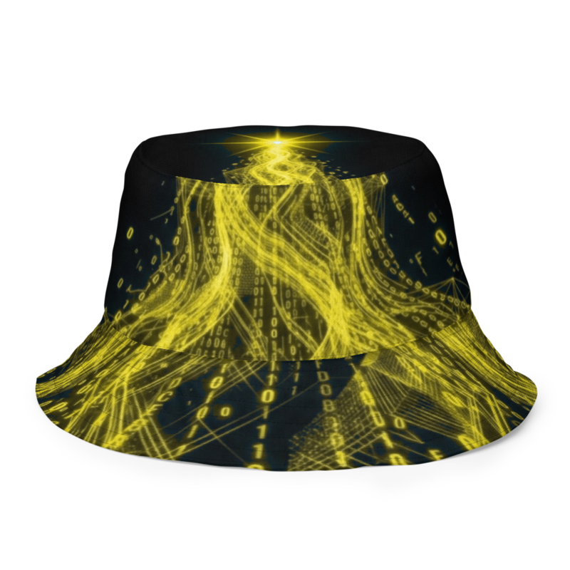 Uncle Benny ® Data Stream IBM Quantum Computer Bucket Hat Neon Yellow EST. 2020