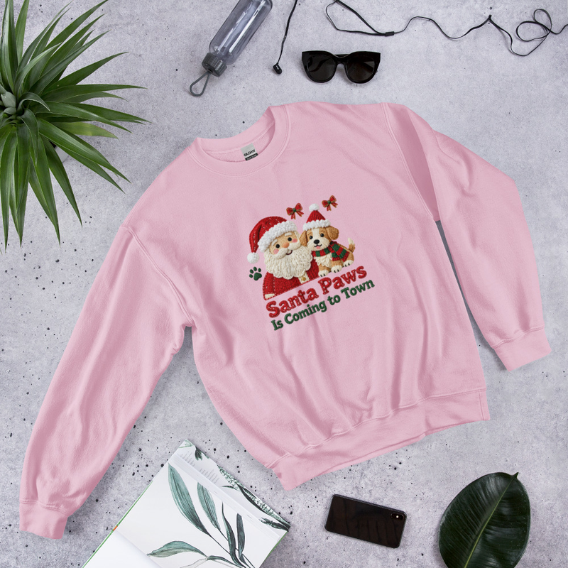Santa Paws Is Coming to Town Christmas Dog Sweatshirt – view 8