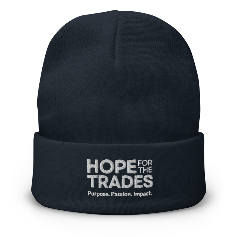 HFTT Embroidered Cuffed Beanie | Purpose. Passion. Impact. (Colors Available) – One size, Navy