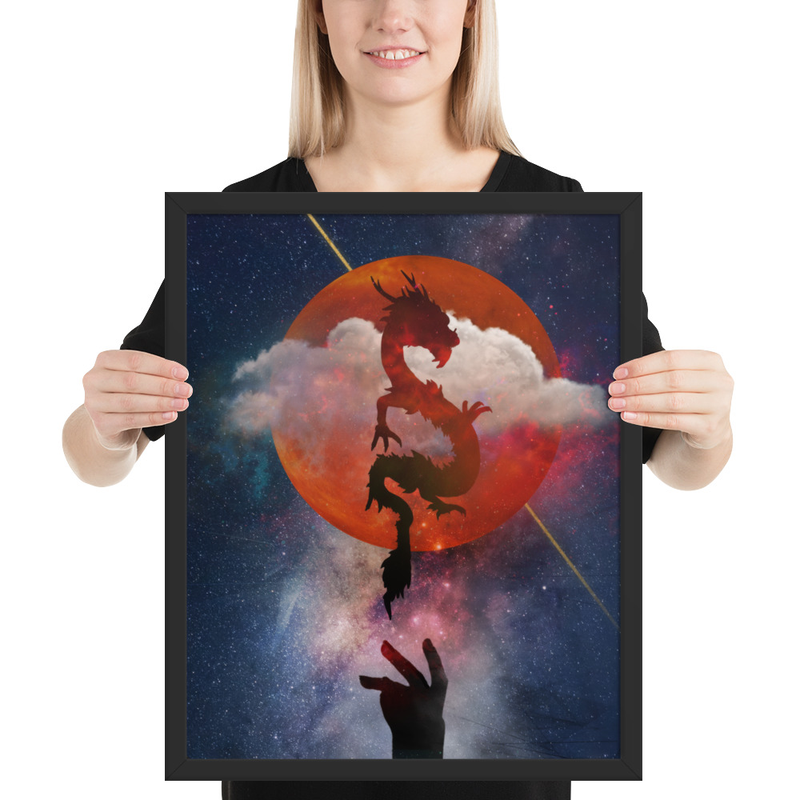 Crimson Moon Lucidity Framed poster – 16″×20″, Black
