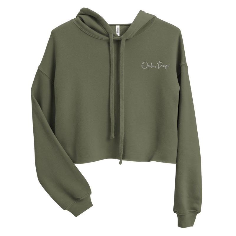 Embroidered Signature Cropped Hoodie - Small Logo