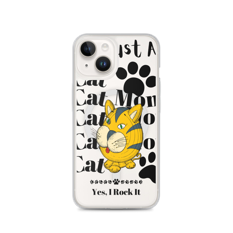 MagSafe® clear case for iPhone®: Just A Cat Mom