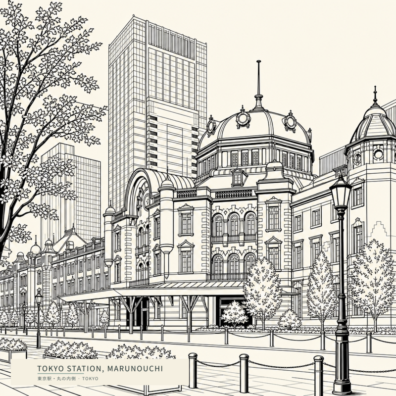 Tokyo Station, Marunouchi(東京駅・丸の内側)のアートワーク