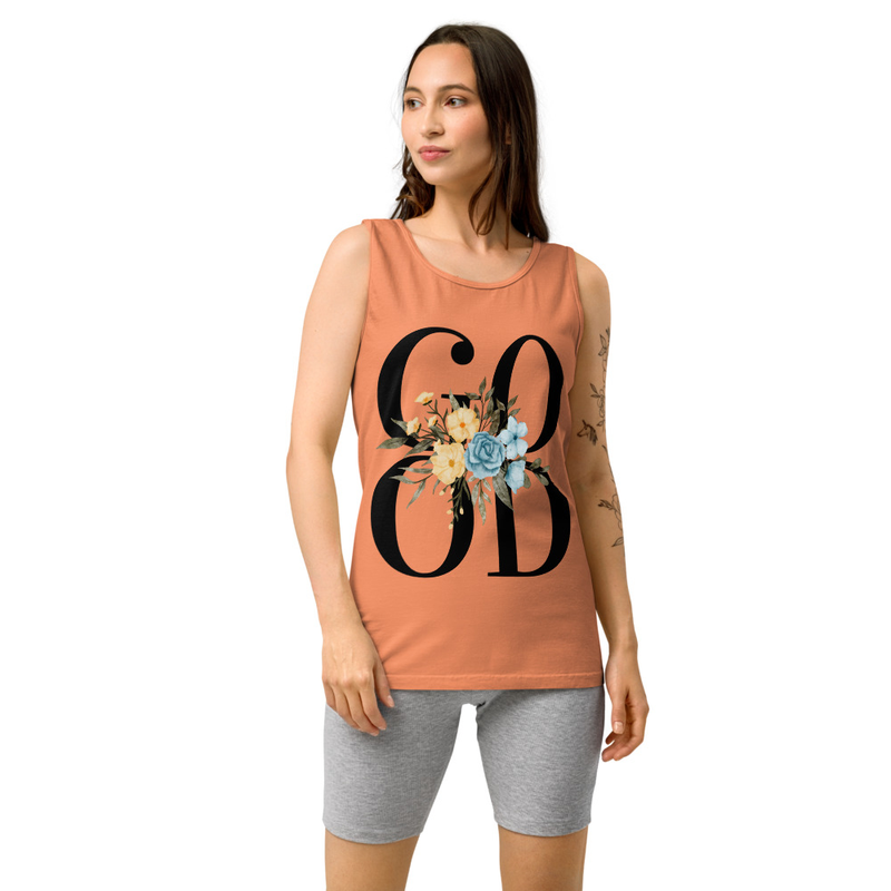 Good Floral Women's Tank Top | Genesis Creation Christian Top – XL, Terracotta