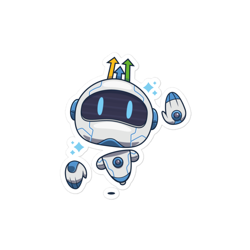 Bot Bubble-free stickers – 4″×4″, White