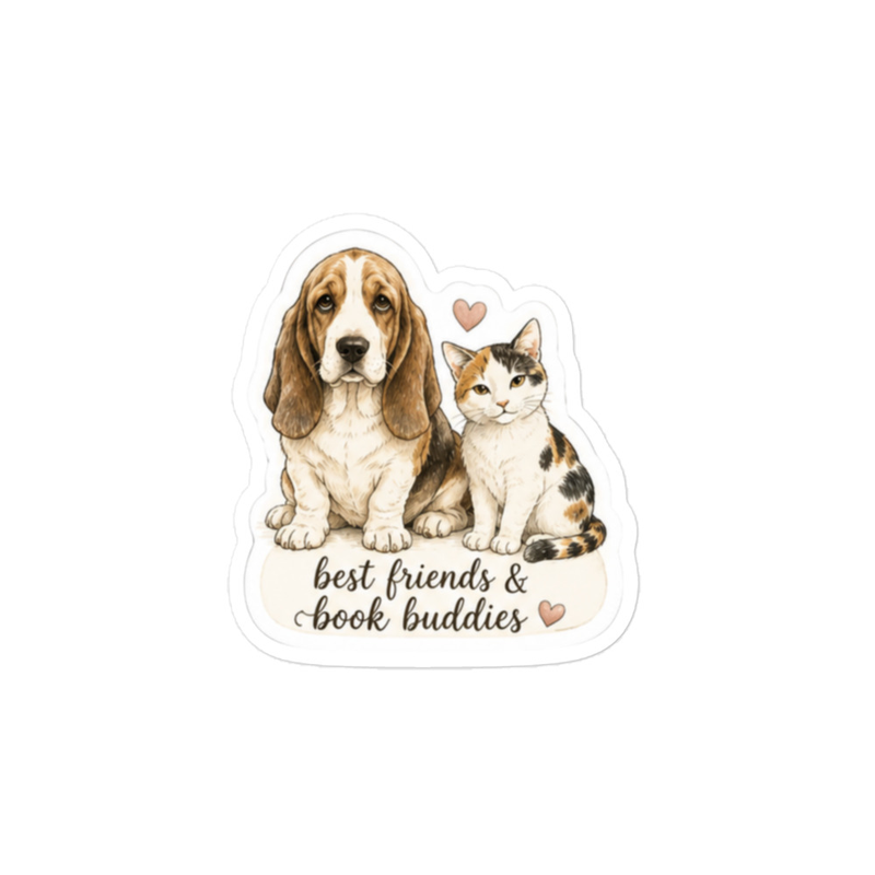 Book Besties Kiss-cut vinyl decals – 6″×8″, Satin