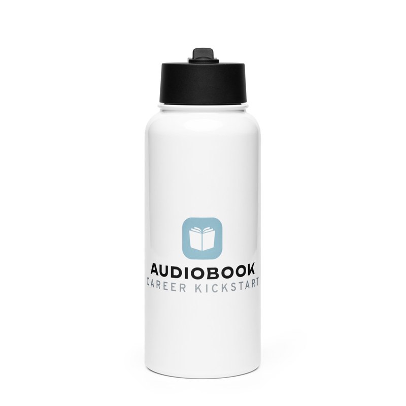 Audiobook Career Kickstart Stainless steel water bottle with a straw lid