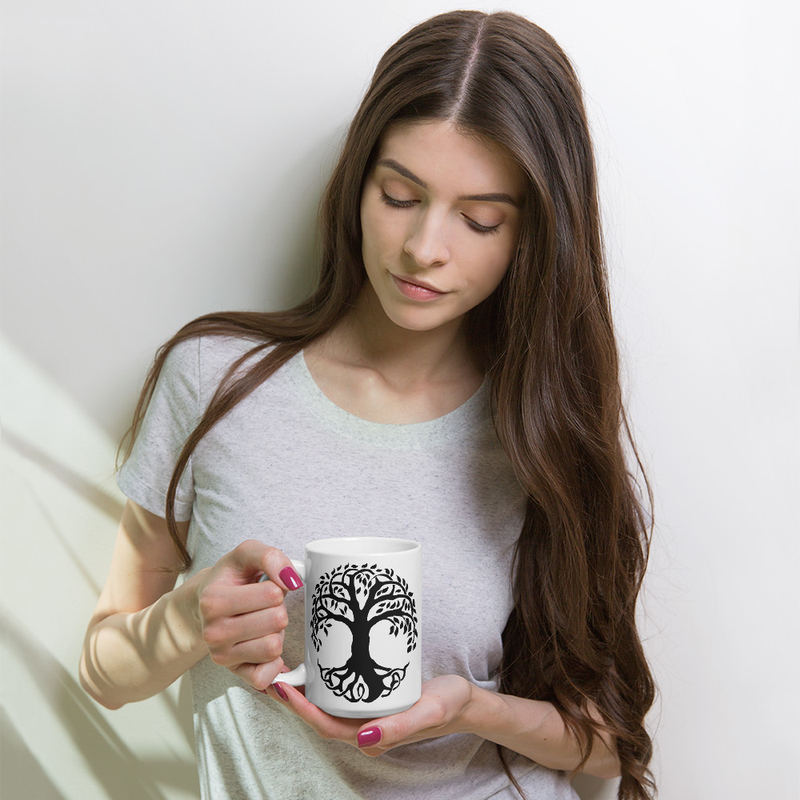 Yggdrasil 15oz White glossy mug