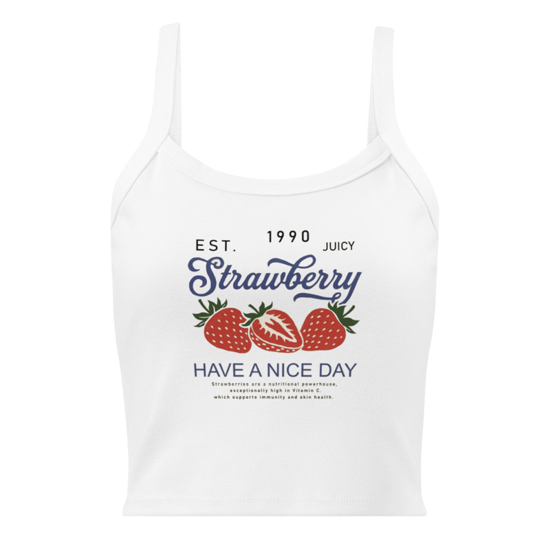 Strawbry micro-rib tank top