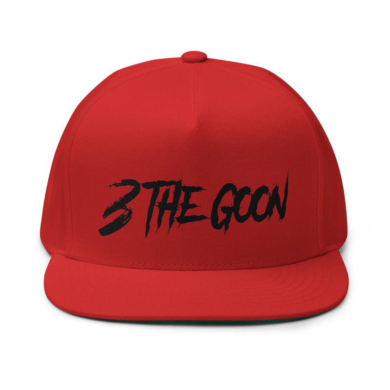 3TG - Red/Blk Flat Bill Cap