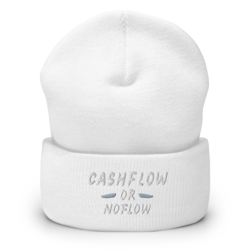 #CashflowOrNoflow Beanie – One size, White