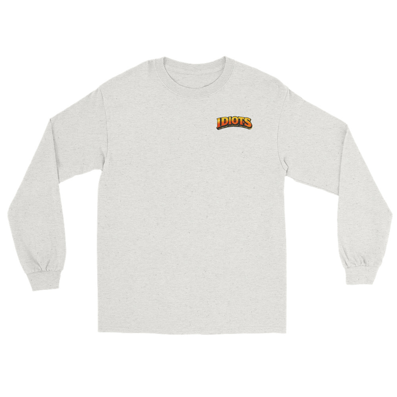 IDIOTS Classic Unisex Long Sleeve Shirt – XL, Ash