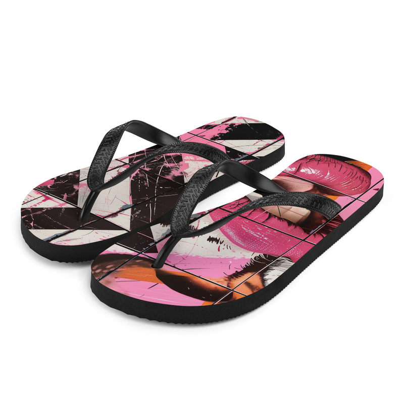 Pink Lips Flip-Flops Outdoor or House Slippers