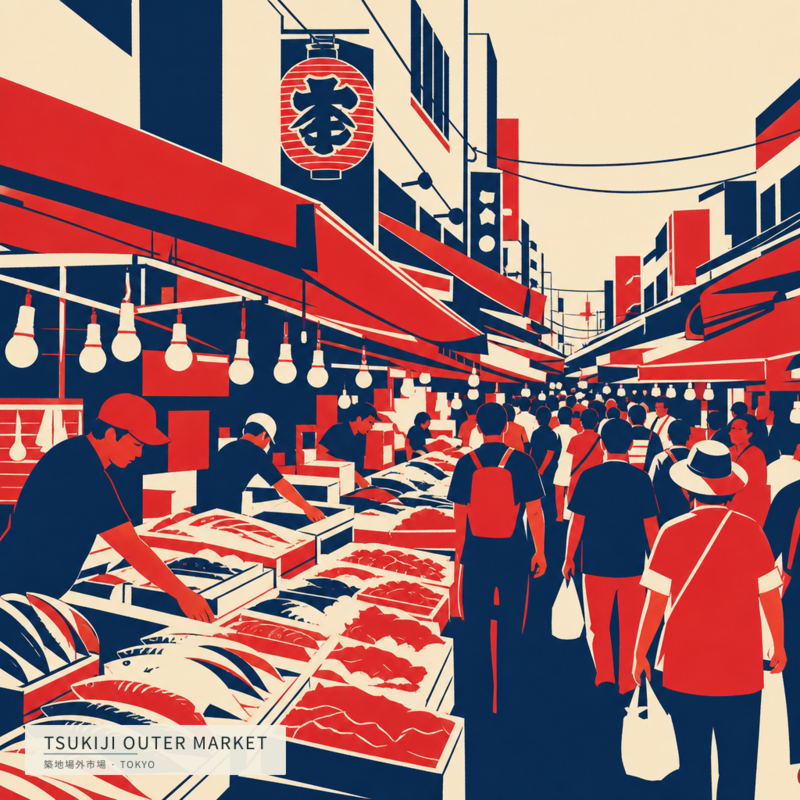 Tsukiji Outer Market(築地場外市場)のアートワーク
