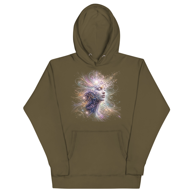 Dissolution: Unisex Hoodie | Where Self Ends, Awareness Begins / Military Green / S