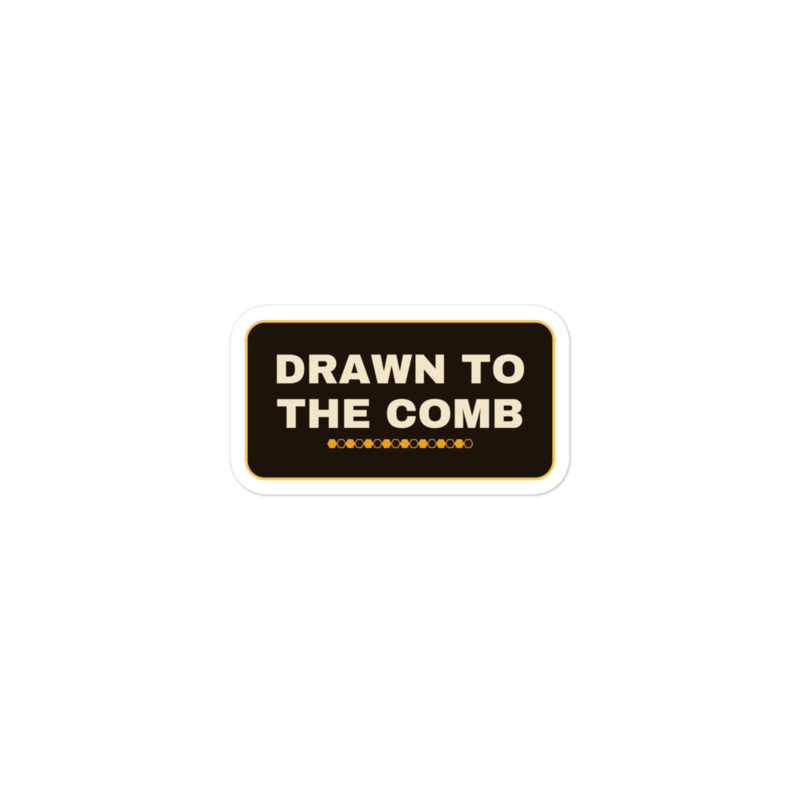 DRAWN TO THE COMB Sticker — Beekeeping merch