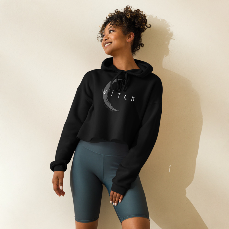 'Witch' Logo Crop Hoodie