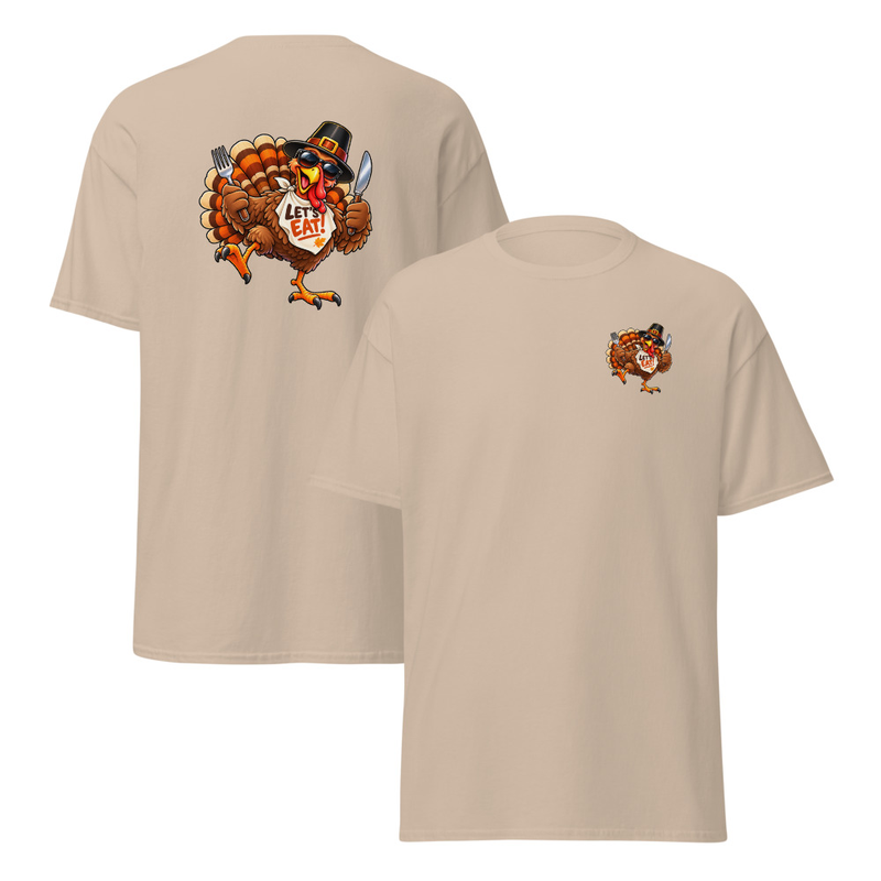 Let's Eat Thanksgiving Unisex classic tee – L, Sand