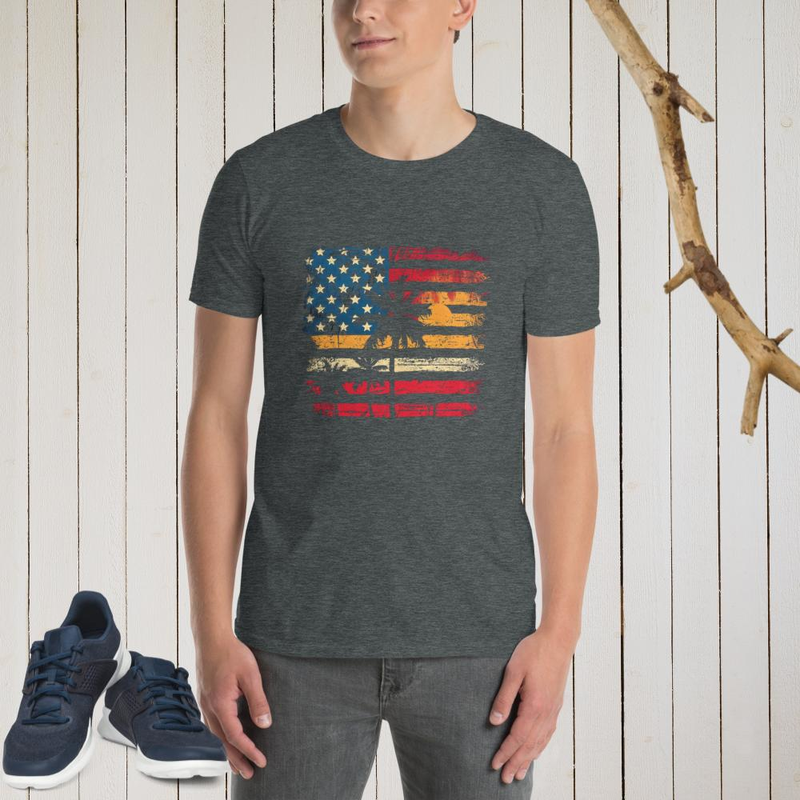 Patriotic American Flag Beach Sunset T-Shirt – Perfect Summer Gift