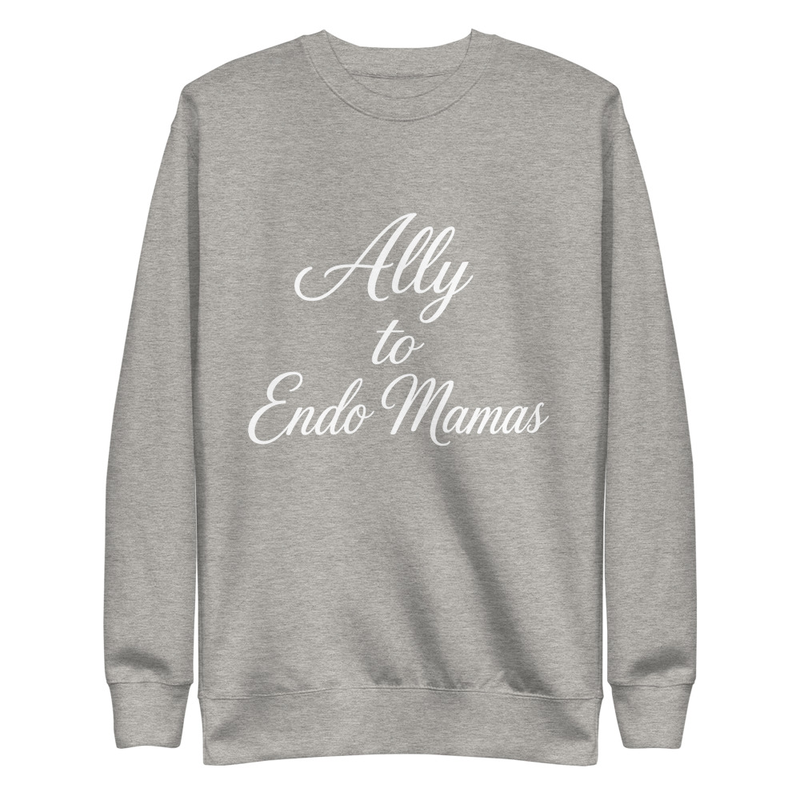 Ally to Endo Mamas Unisex Premium Sweatshirt – L, Carbon Grey