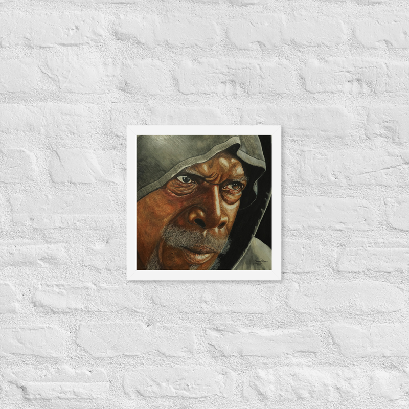 Intensity Framed Poster – 12″×12″, White