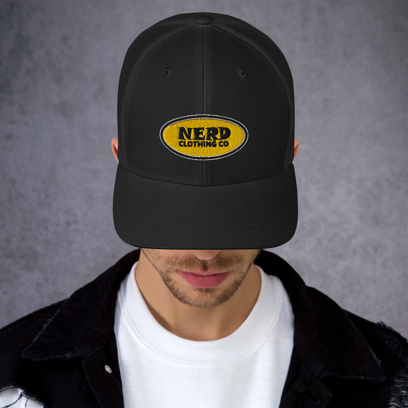 Nerd Clothing Co Logo Black Trucker Cap