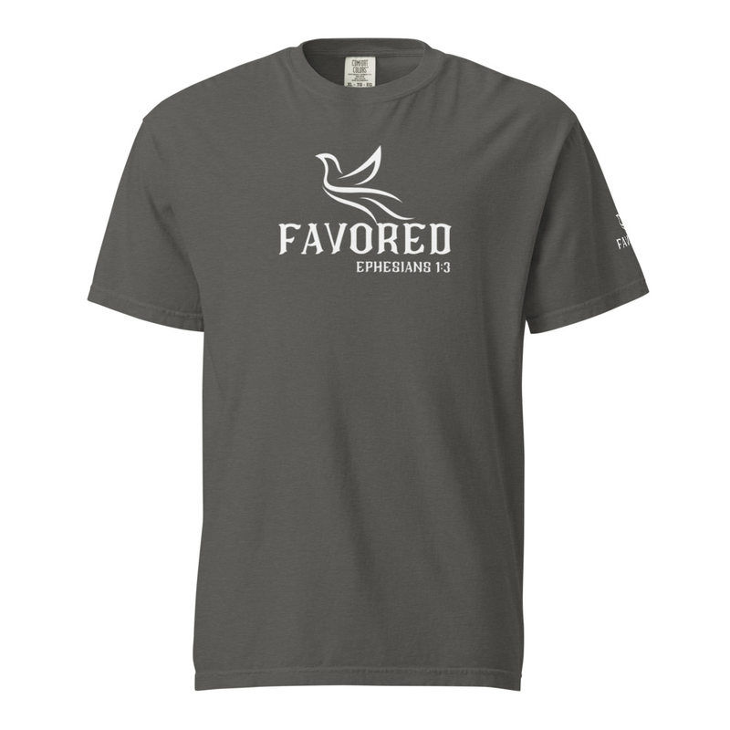 FAVORED Unisex garment-dyed heavyweight t-shirt – M, Pepper