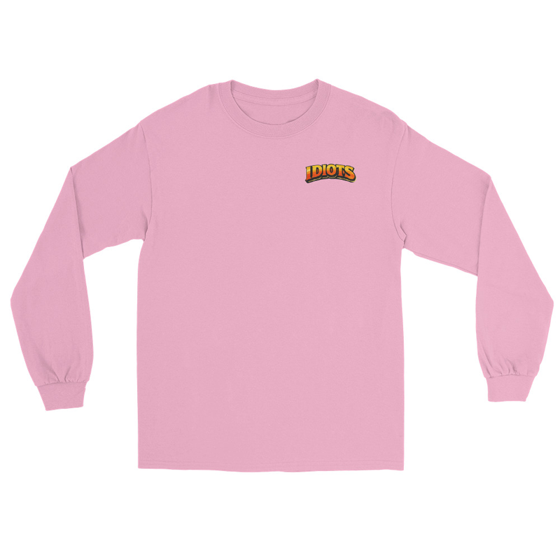 IDIOTS Classic Unisex Long Sleeve Shirt – XL, Light Pink