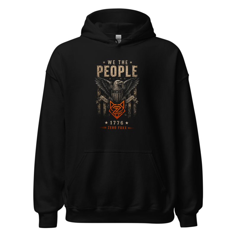 We the People — Liberty & Justice Eagle | Double-Sided Hoodie — Black / S