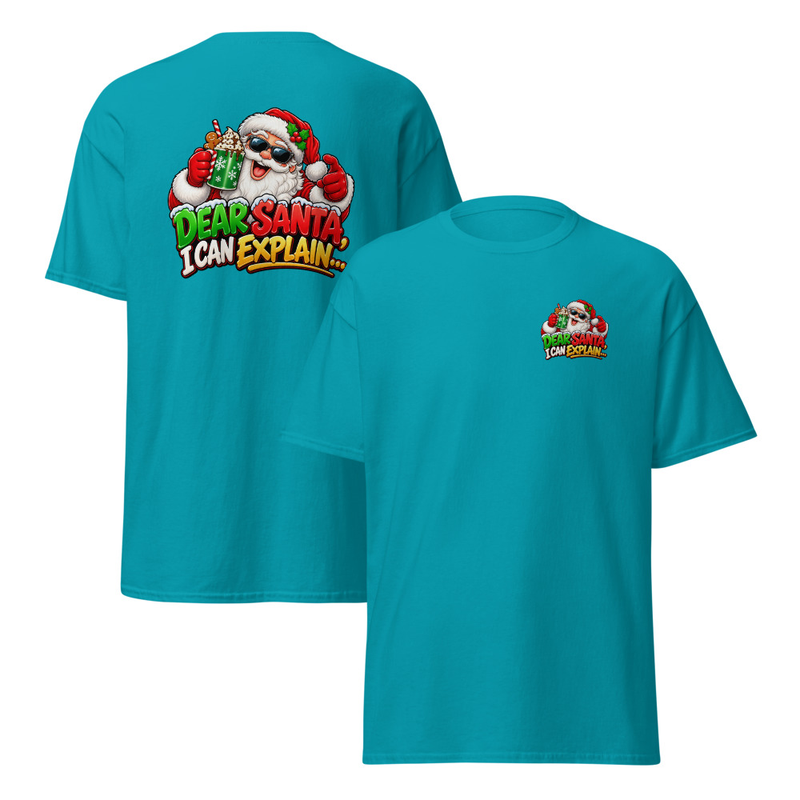 Dear Santa I can Explain Unisex classic tee – S, Tropical Blue