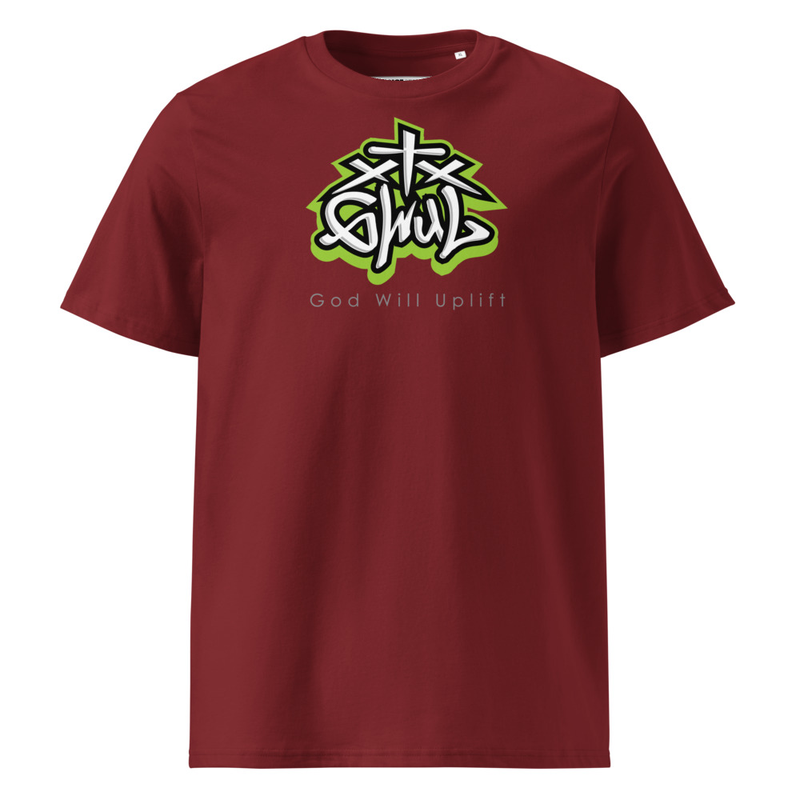 Dry Bones Rising - Unisex Organic Cotton T-shirt – S, Burgundy