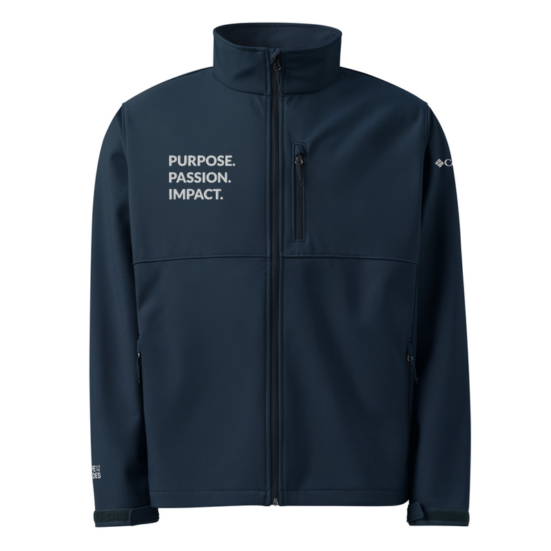 HFTT Columbia Full-Zip Softshell Jacket | Purpose. Passion. Impact. (Colors Available) – XL, Collegiate Navy