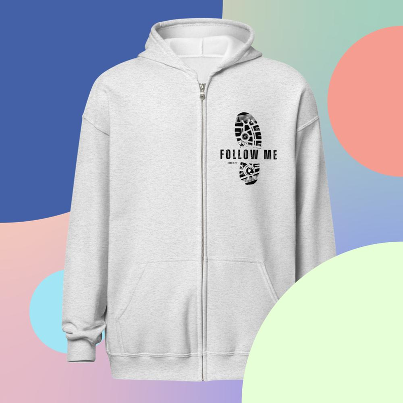 Follow Me - Unisex heavy blend zip hoodie lighter colors