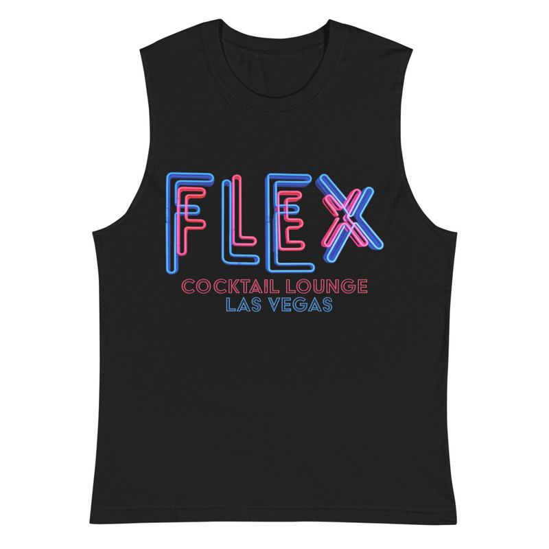 Flex Neon Sign Muscle Shirt — Black