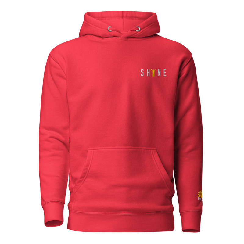 "SHINE" Unisex Hoodie – S, Team Red