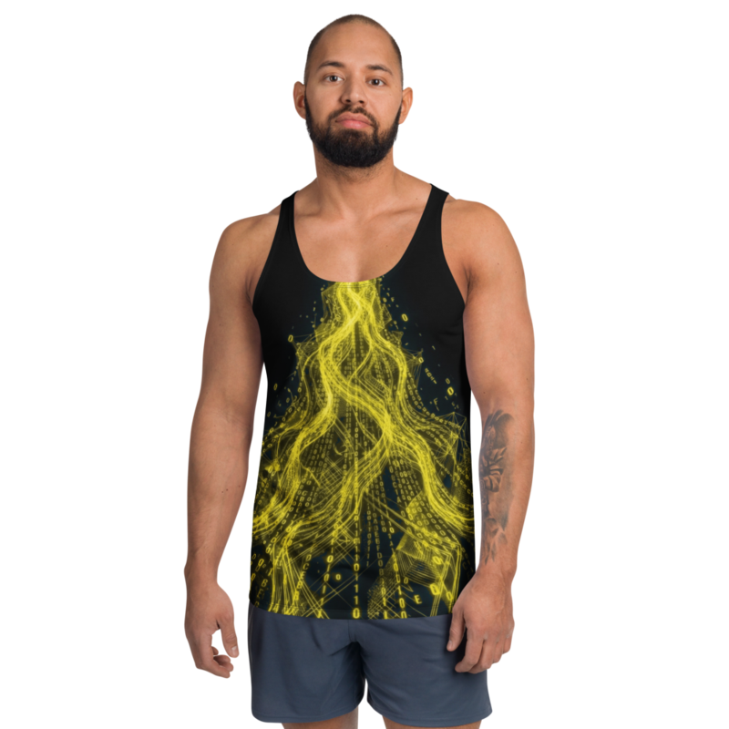 Uncle Benny ® Data Stream IBM Quantum Computer Tank Top Neon Yellow EST. 2020