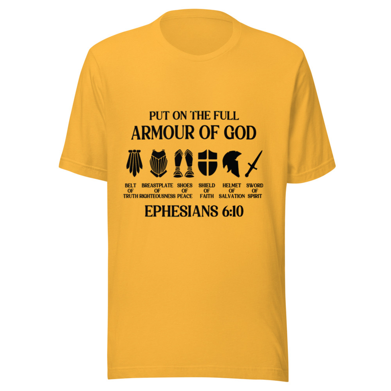 Armor Of God T-shirt – L, Heather Yellow Gold
