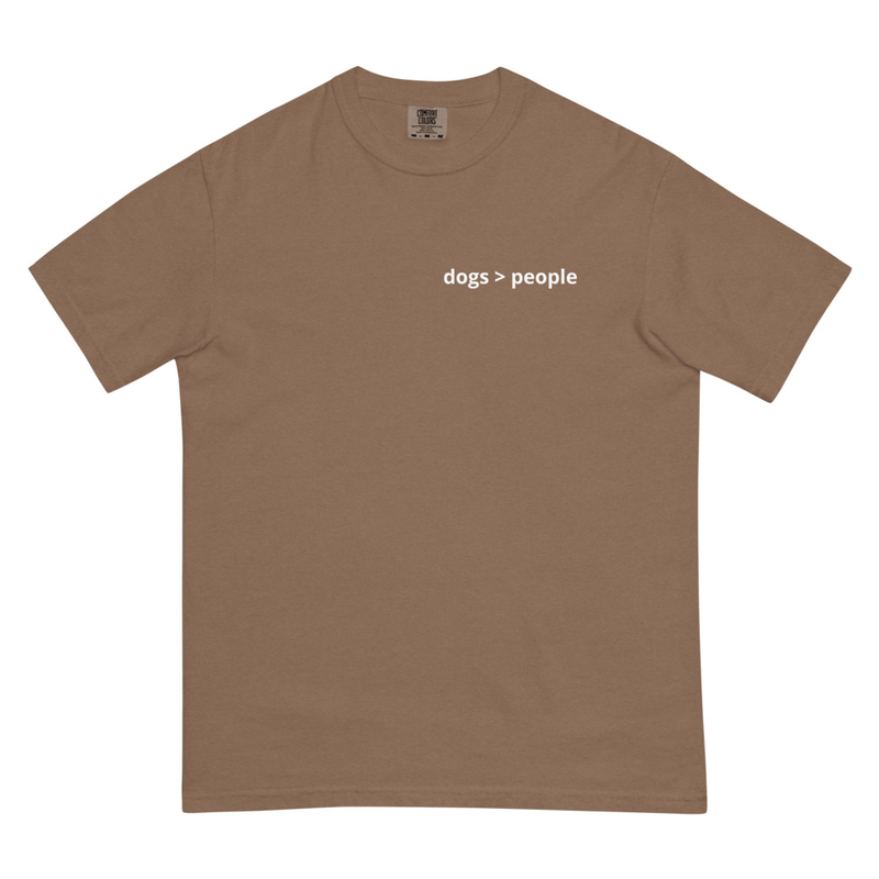 dogs > people Unisex garment-dyed heavyweight t-shirt – XL, Espresso