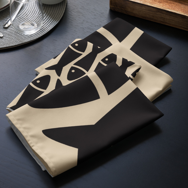 Cloth napkin set - fish view 2